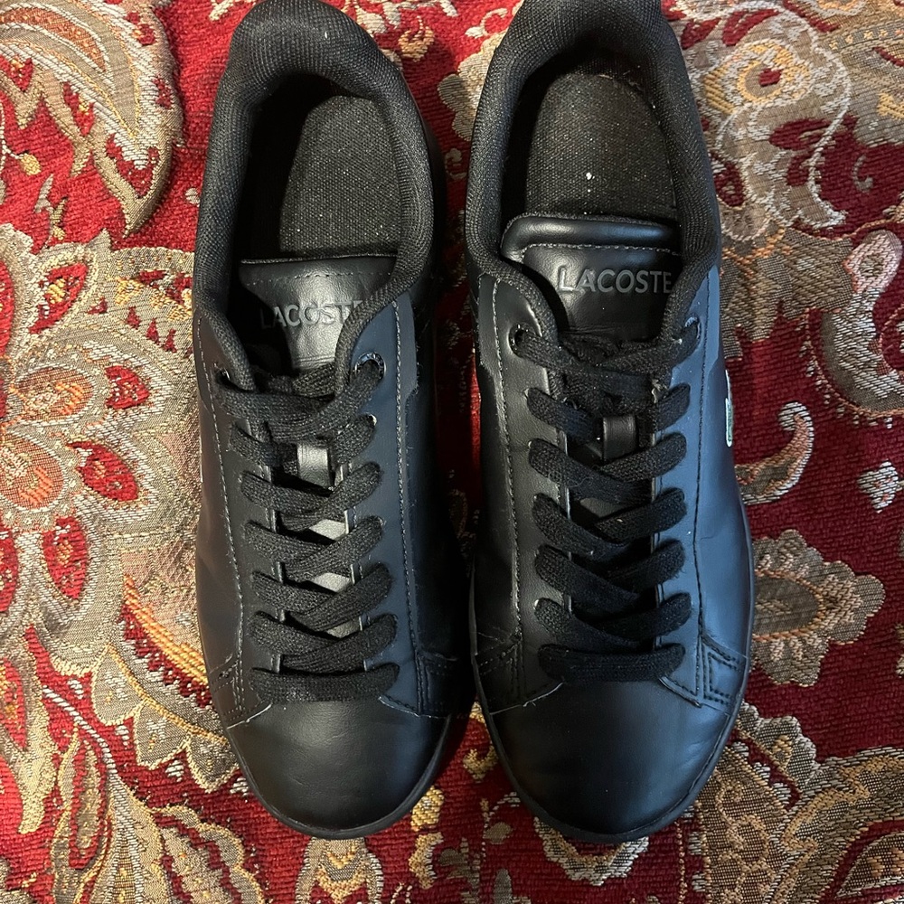 Lacoste Men's Black Leather Sneakers